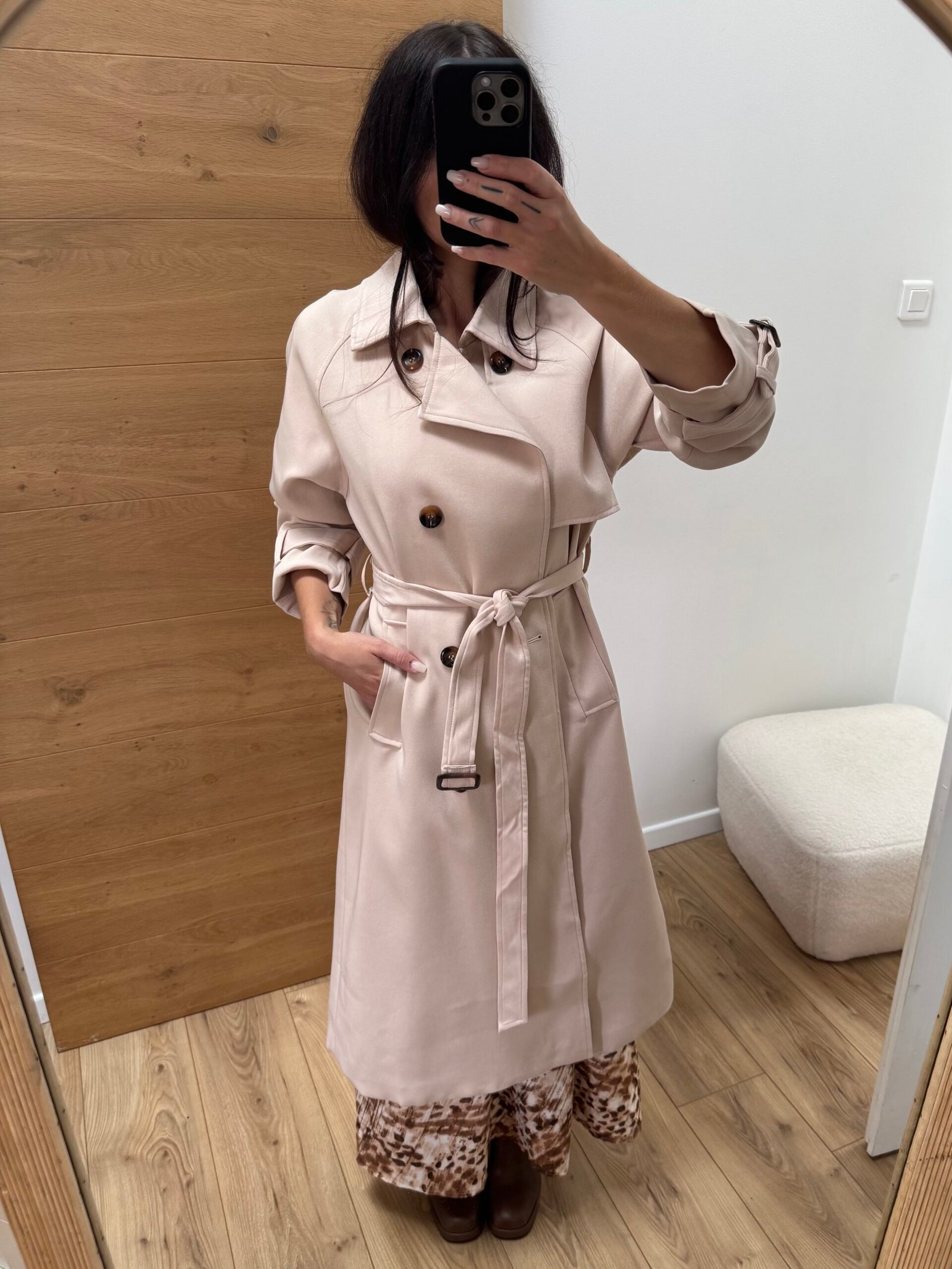 Apache - Trench long ceinturé Beige – Image 6