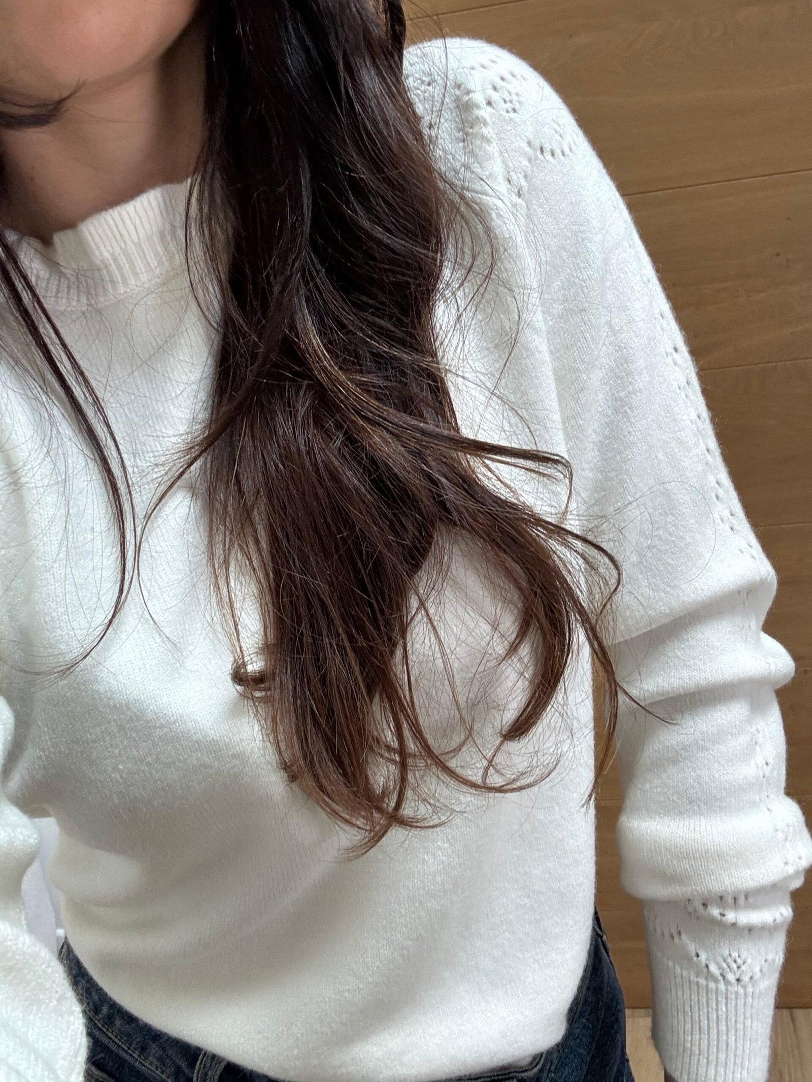 Brume - Pull à col volanté et maille ultra douce Blanc – Image 2