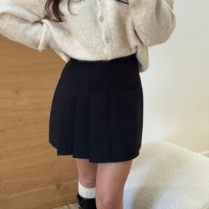 Callista - Jupe plissée taille haute Noir