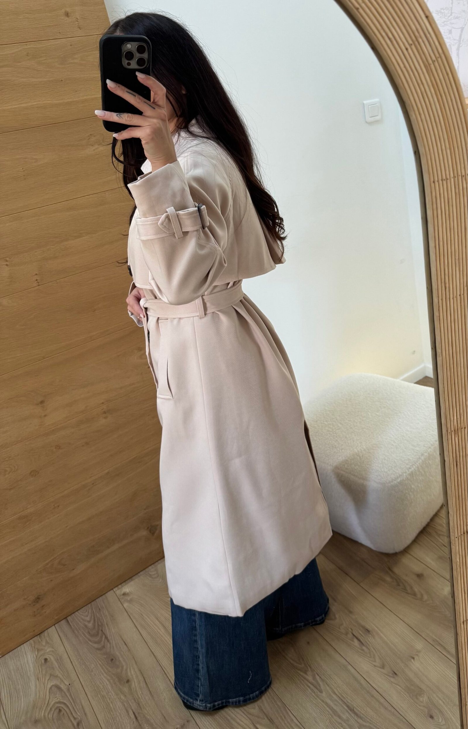 Apache - Trench long ceinturé Beige – Image 4
