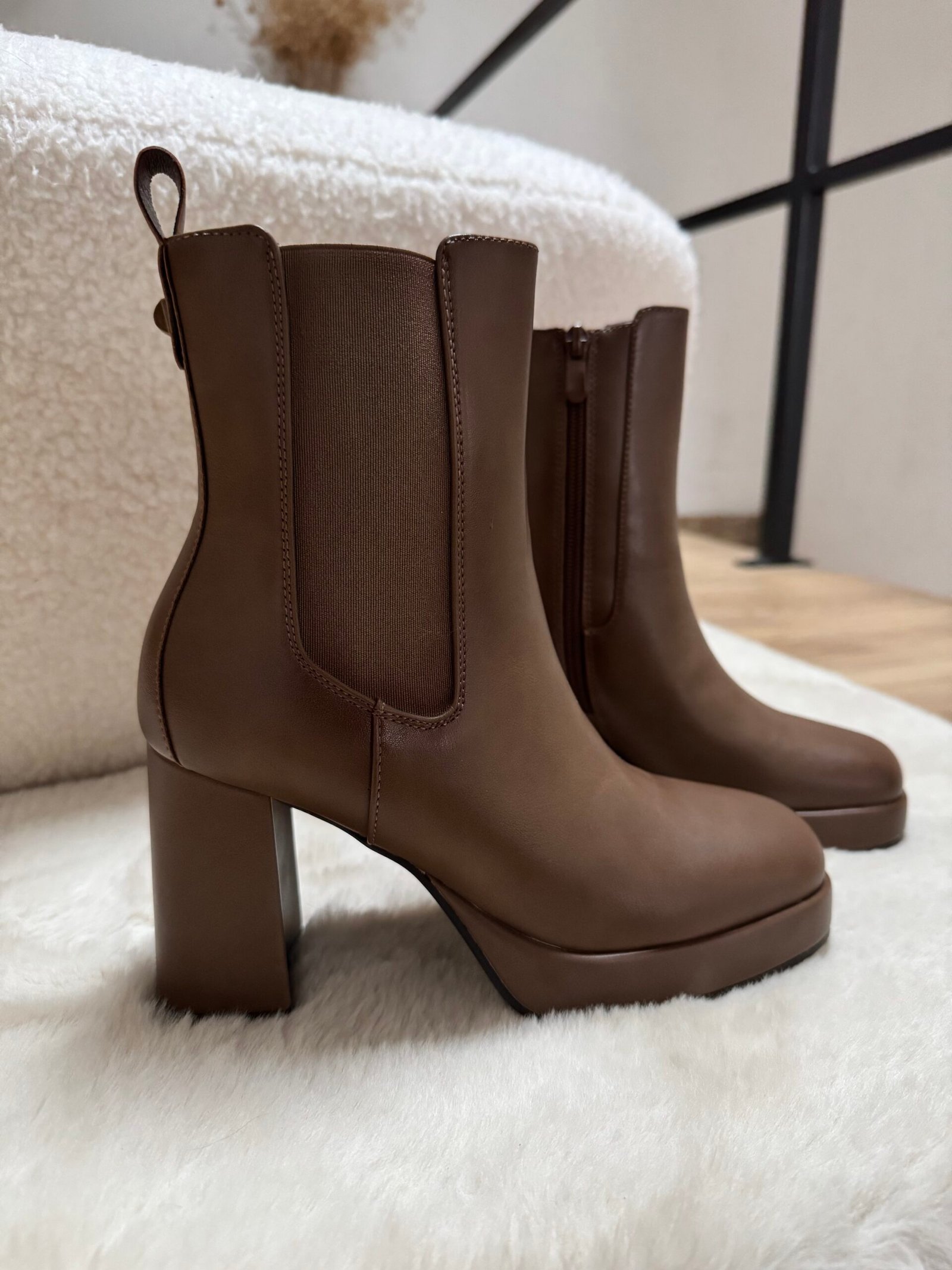 Séléné - Bottines à talons Marron