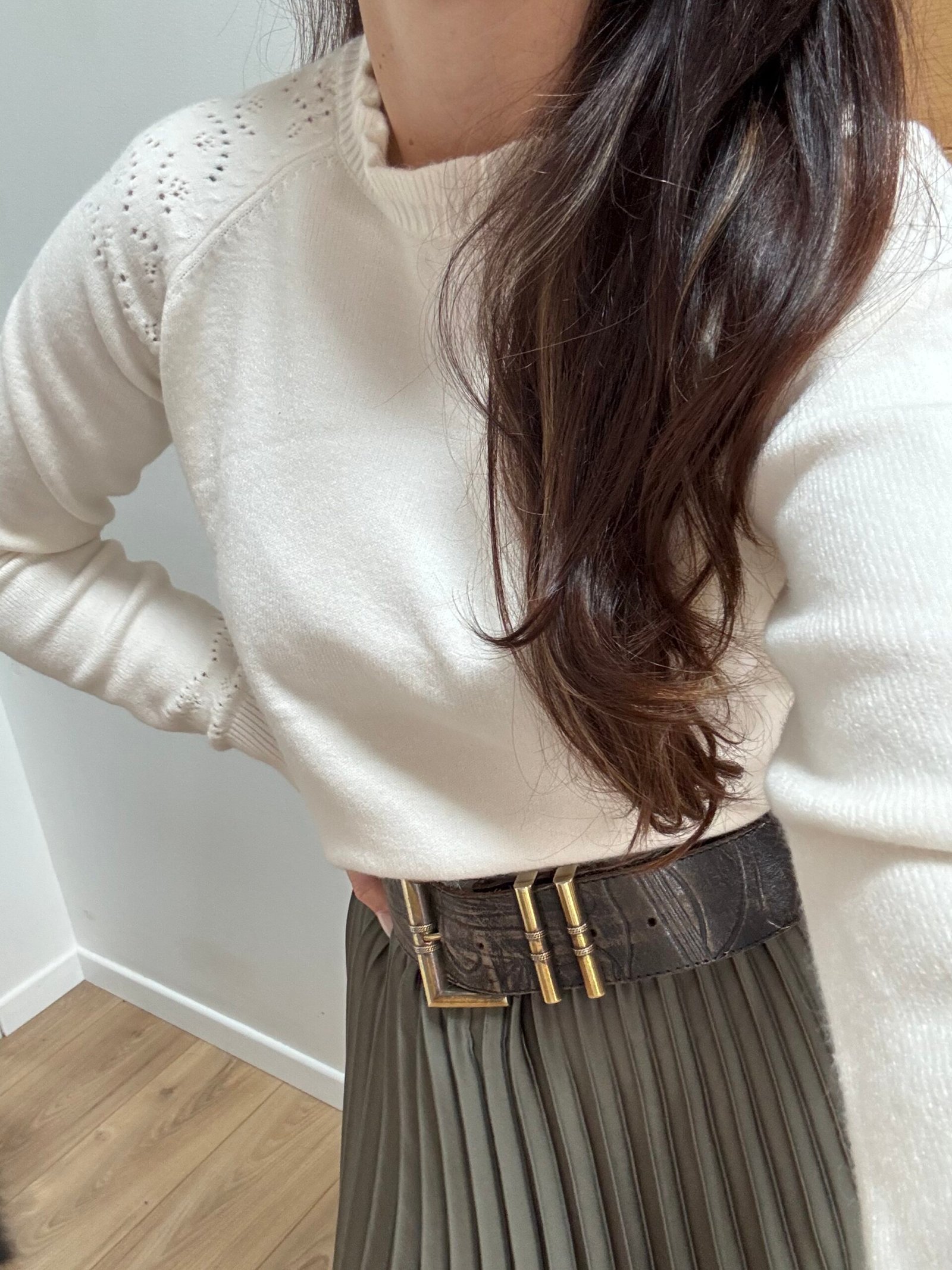 Brume - Pull à col volanté et maille ultra douce Blanc – Image 3