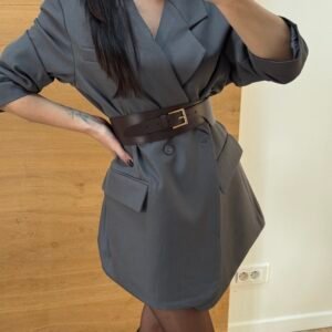 Romy - Veste blazer oversize Gris foncé