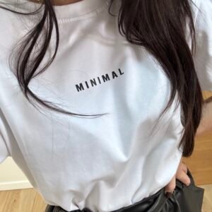 Maya - T-shirt large minimaliste 100% coton Blanc