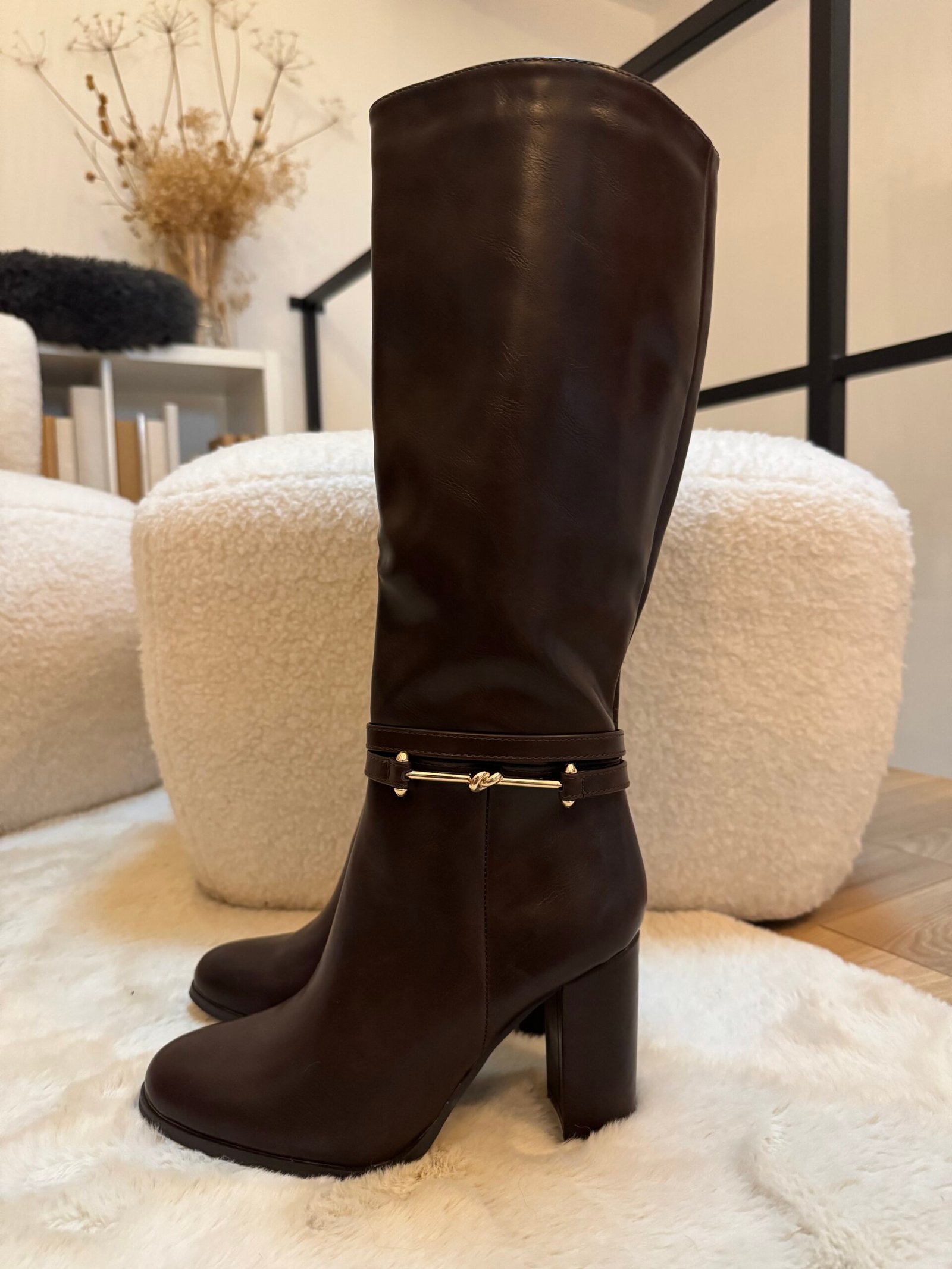 Chalie - Bottes à talons Marron Foncé – Image 3