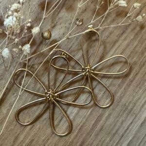 Aponi - Boucles d'oreilles fleurs Dorées